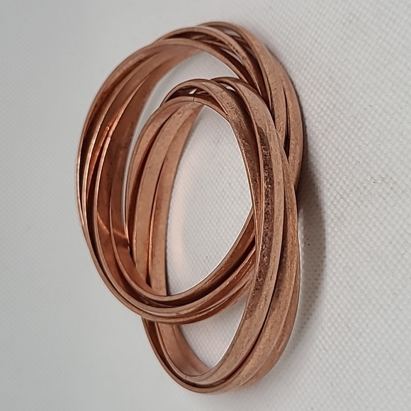 Linea by Louis Dell'Olio Copper Ox Rolling Bangle Bracelets - Picture 3 of 5